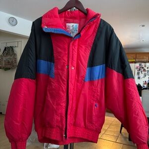 Red and Black Colorblock Jacket